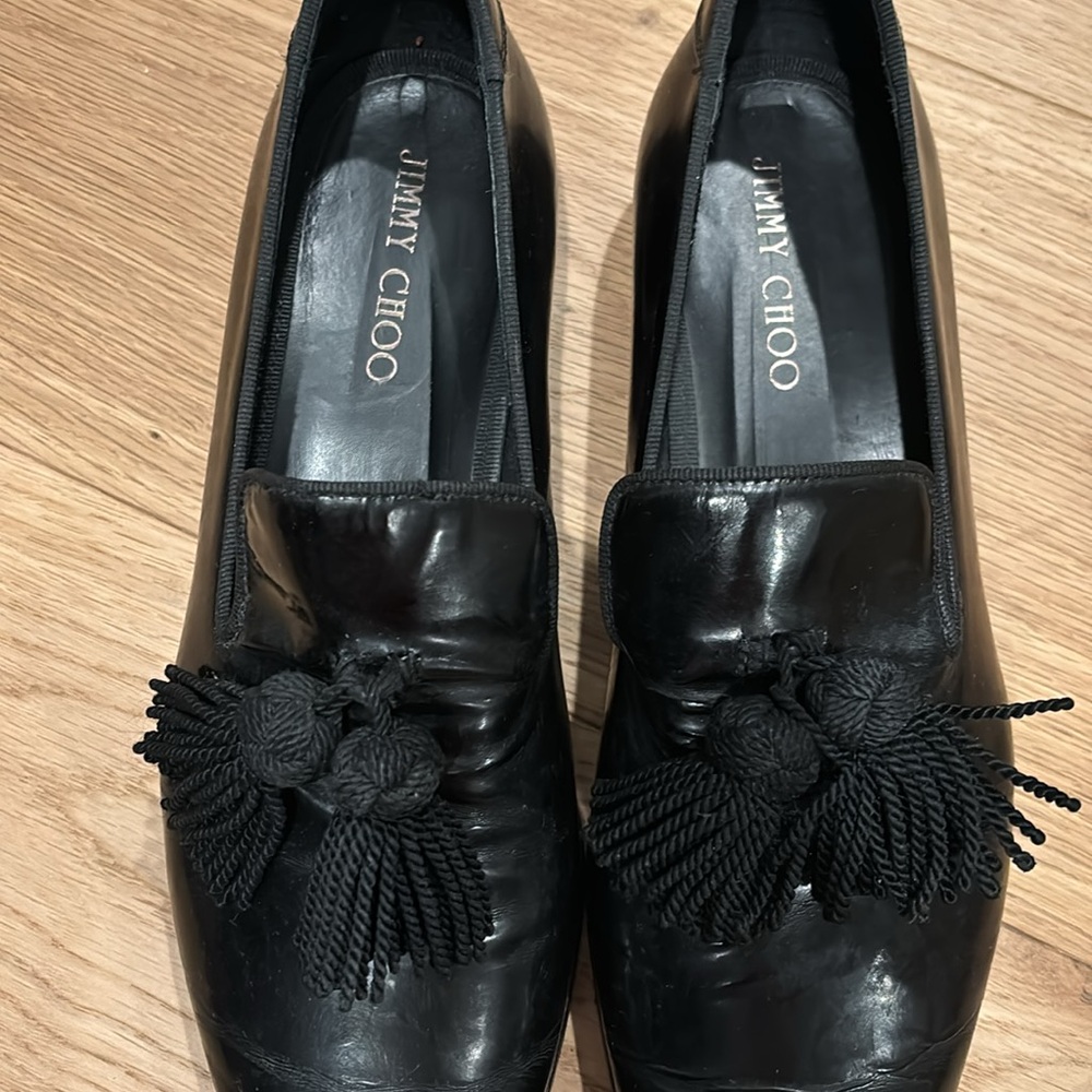 Men’s Jimmy Choo loafers, size 12 black leather - Picture 2 of 5
